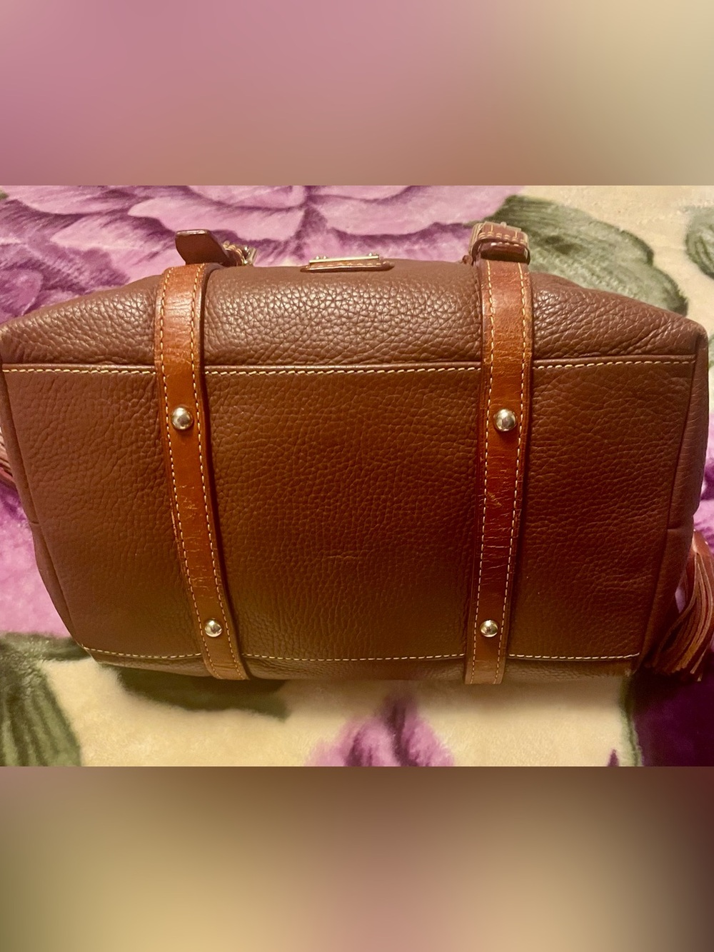 Dooney & Bourke Cognac Brown Italian pebbled, leather like new - Picture 7 of 7